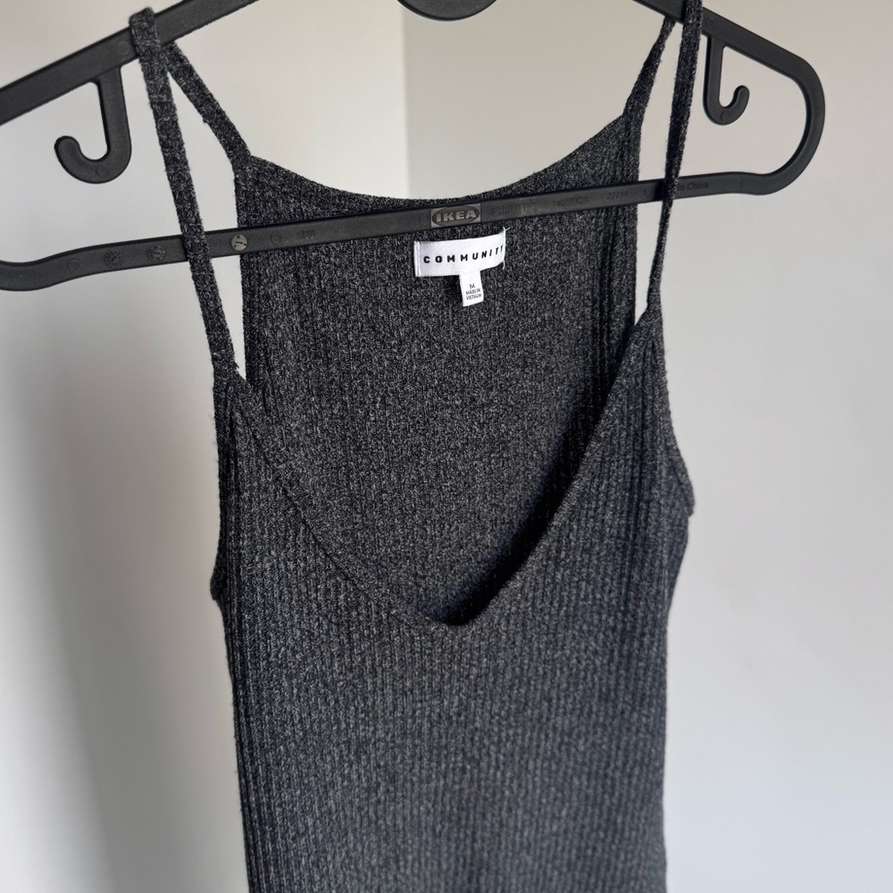Aritzia community dress grey ribbed